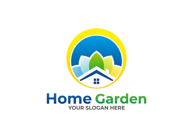 Home Garden with vector logo design concept.