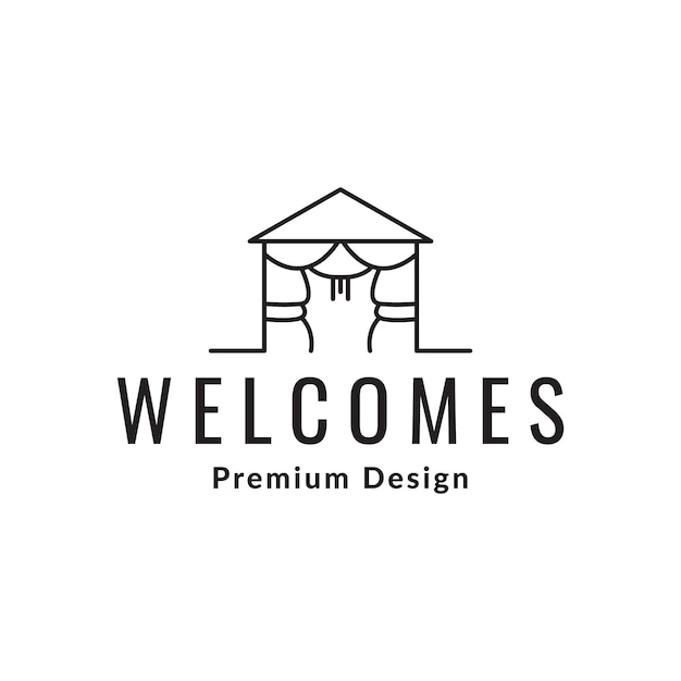 Home gate wedding logo design vector graphic symbol icon sign illustration creative idea