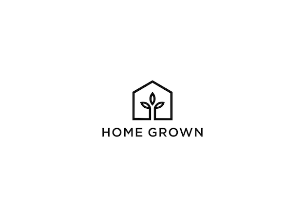 home grown logo design vector illustration