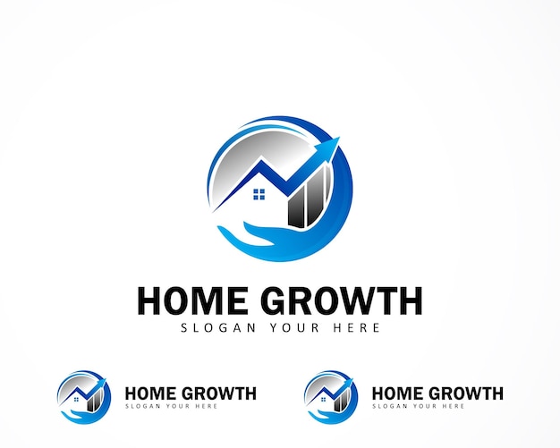 Home growth logo creative financial business logo design concept