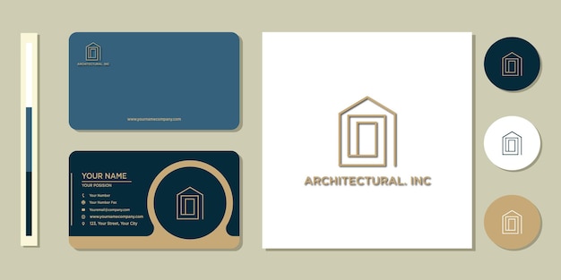 Home, house, architecture building logo icon and business card design template inspiration