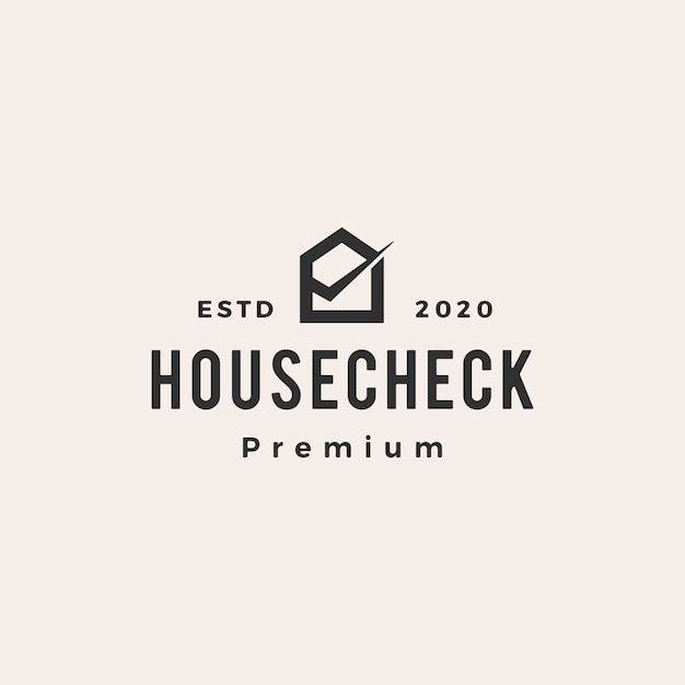 Home house check  vintage logo  icon illustration