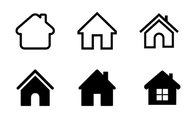 home icon set vector black home icon