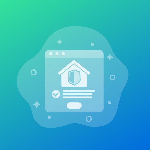 Home insurance online vector icon