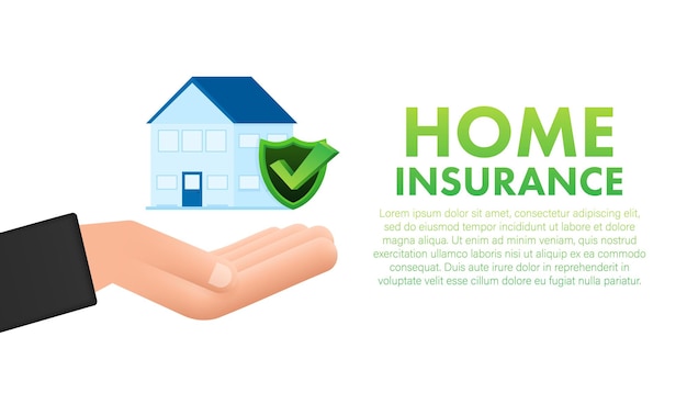 Vector home insurance policy services home safety security vector stock illustration