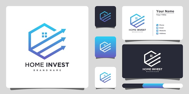 Home investmant logo design in a modern style Premium Vector