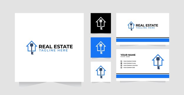 Vector home key or real estate vector template logo