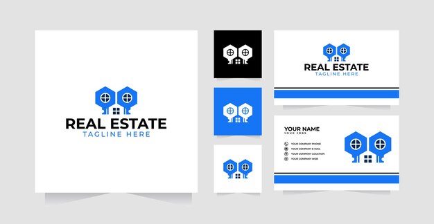 Vector home key or real estate vector template logo