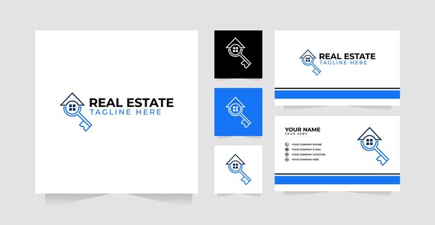 Vector home key or real estate vector template logo