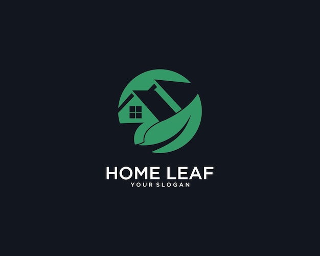 home leaf logo design