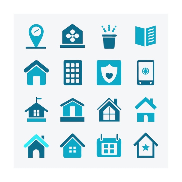 Home and Living Icon Set Vector Illustration