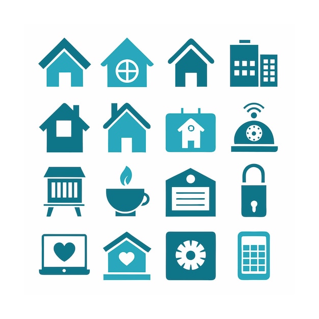 Home and Living Icon Set Vector Illustration