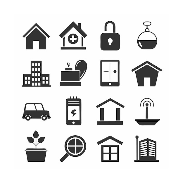 Home and Living Icon Set Vector Illustration