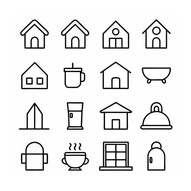 Vector home and living icon set vector illustration