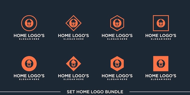 home logo bundle vector concept universal symbol Premium