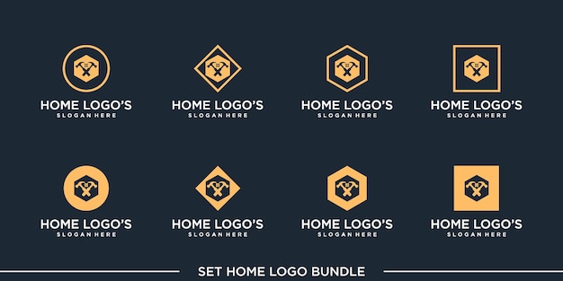 home logo bundle vector concept universal symbol Premium