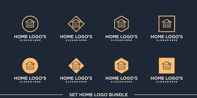 home logo bundle vector concept universal symbol Premium