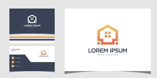 Home logo design in a simple style Premium Vector