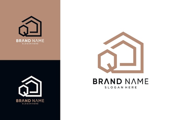 Home logo design vector illustration combined with letter q and creative unique concept