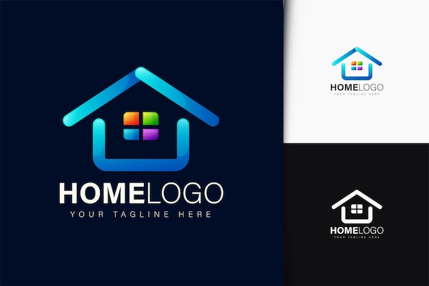 Home logo design with gradient