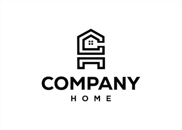 Home logo design with initial business name