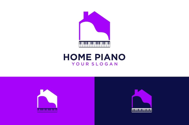 home logo design with piano or music