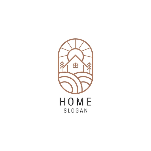 Home logo icon design template premium vector line art