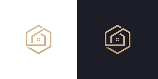 Home logo vector icon line outline illustration