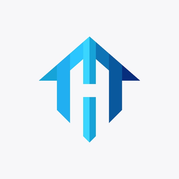 Home logo with the letter H in the middle in negative space. An elegant, modern and mature logo.