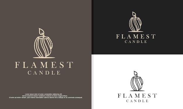 Home made candle company logo design illustration