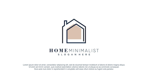 Home minimalist logo with creative lineart design icon vector illustration