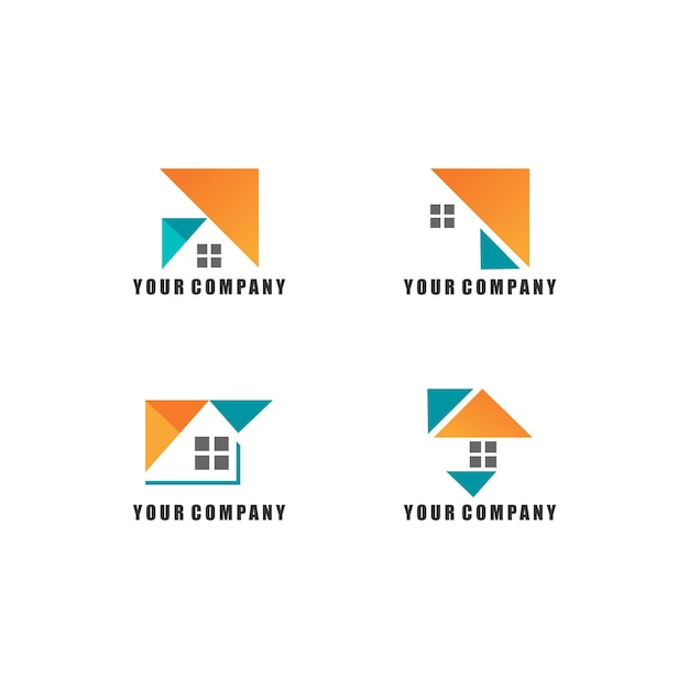 home mortgage real estate logo vector icon illustration 1set