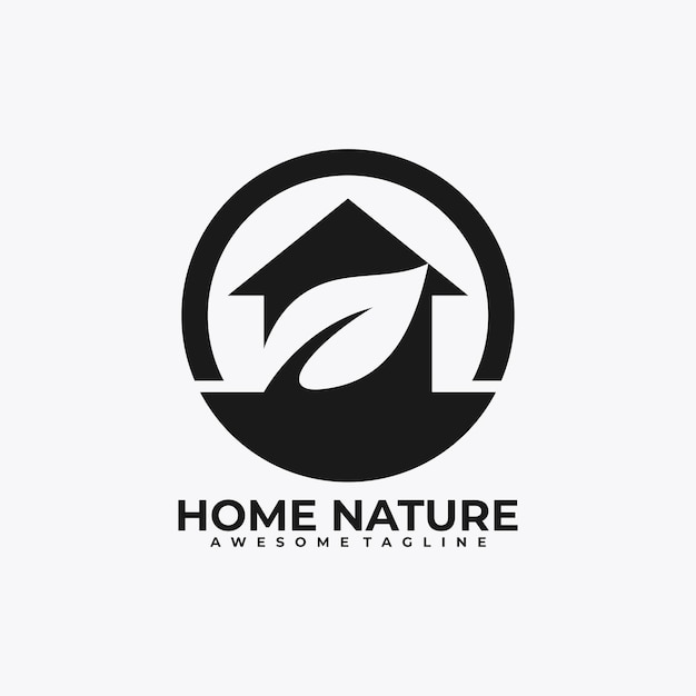 Home nature logo design template