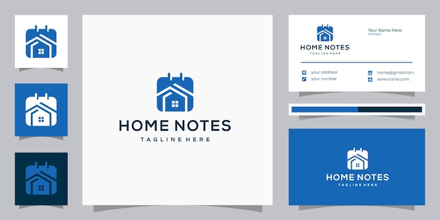 Home notes Home book logo design and business card