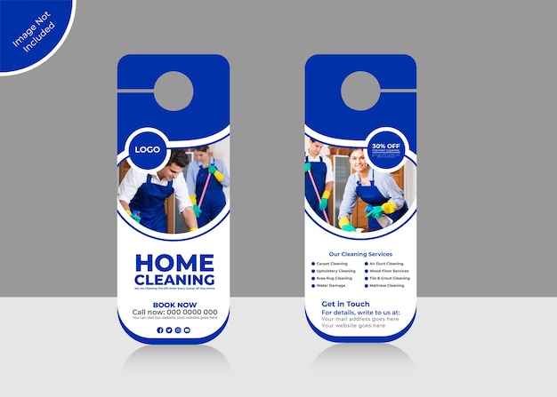 Home, office cleaning door hanger template or Cleaning service door hanger design template