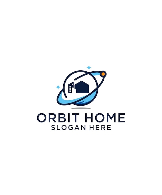 home orbits combination of home and orbit modern and relevant logo