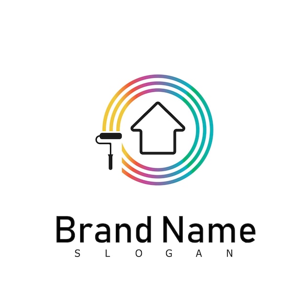 Home paint logo real estate design symbol building