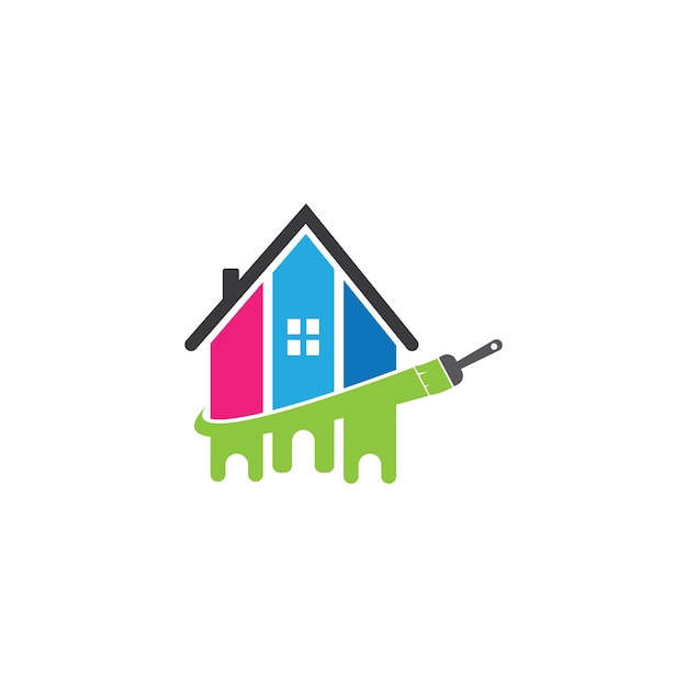 Home Paint Logo Vector Template