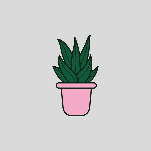 Home plant in pot icon design isolated object