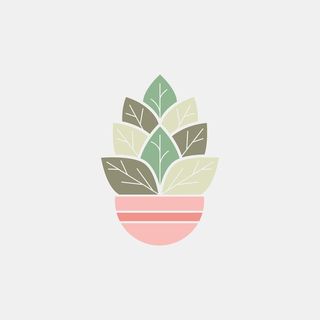 Home plant in pot icon design isolated object