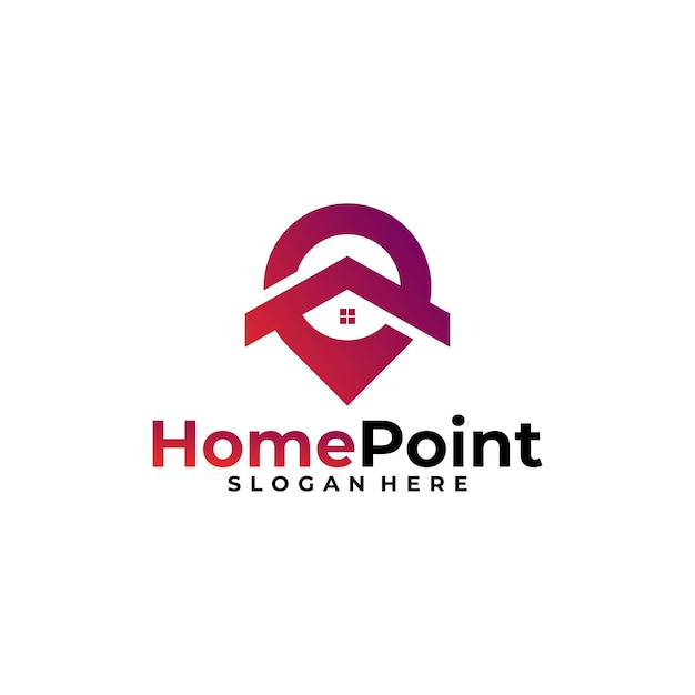 Home point logo concept real estate design template