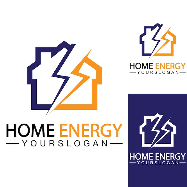 Home Power Energy Logo Vector Icon Symbol Design Illustration