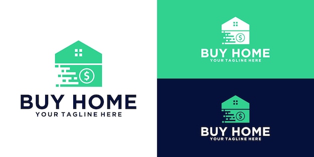 Home purchase logo design, house and money logo design,