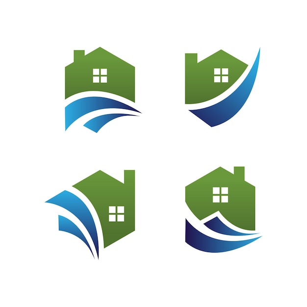 Home real estate vector logo illustration. fit for a real estate agent, construction, building industrial.