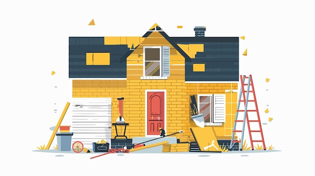 Vector home renovation improvement flat vector isolated illustration