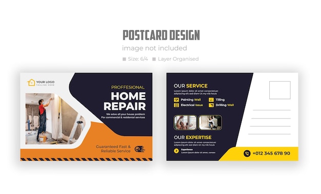 home repair postcard design template