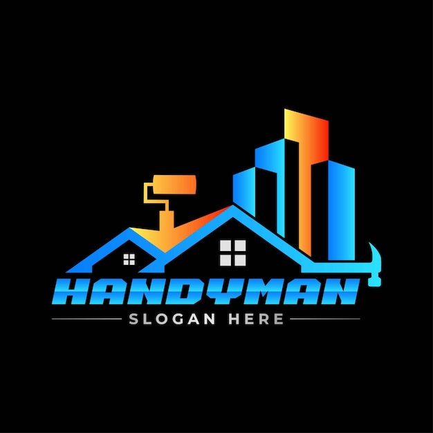 home repair roofing remodeling handyman home renovation decor logo