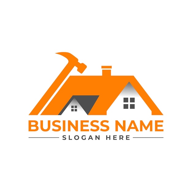 home repair, roofing, remodeling, handyman, home renovation, decor logo