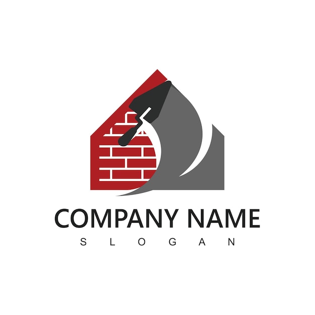 Home Repair and Service Logo Template Brick Design Illustration