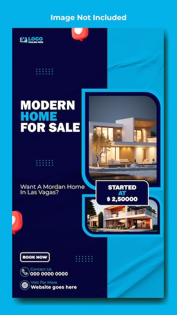 Home sale ads promotional story template design